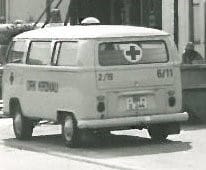 Der erste motorisierte Krankenwagen von 1969.